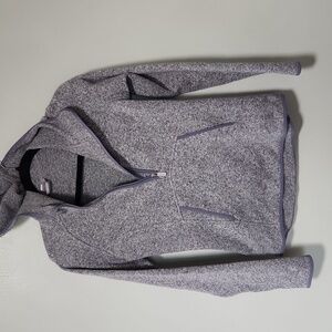 Lululemon Fleece and Thank You Hooded Knit Quarter Zip Pullover Heathered Lilac